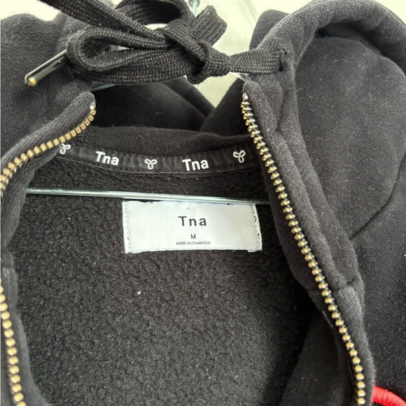TNA Black Zip Up Hoodie with Coral Logo Y2K Throwback OG - Picture 3 of 3